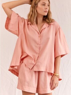 Piyama Pink Relaxed Short Pajama Set NWT